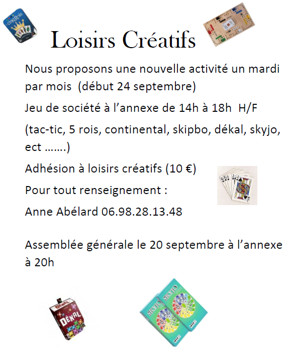 Loisirs créatifs AG 2024